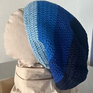 Blue Gradient Crochet Beanie Tam